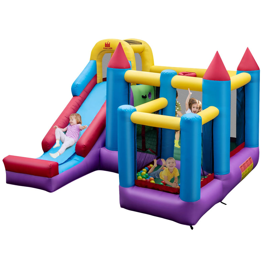 5 in 1 Bouncy House for Kids Indoor Outdoor Party - Costzon