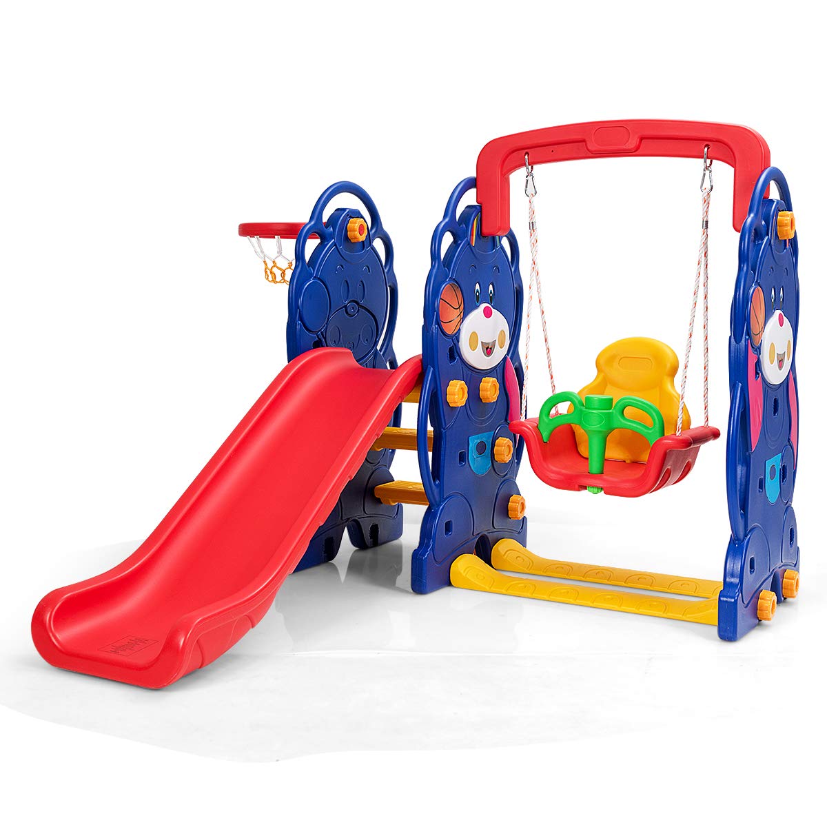 Climber Swing Set 4 1 Climber Slide Playset w Basketball Hoop