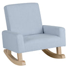 Costzon Kids Sofa, Rocking Chair with Solid Wood Frame, Linen Fabric