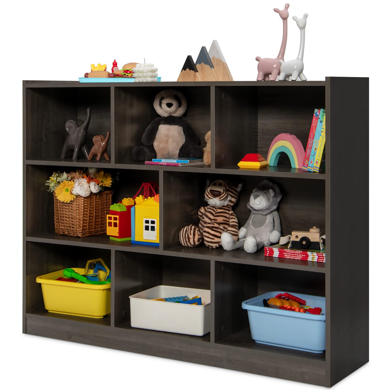 VEVOR Classroom Storage Cabinet Preschool Storage Shelves Wooden 8 Grids Toys Books