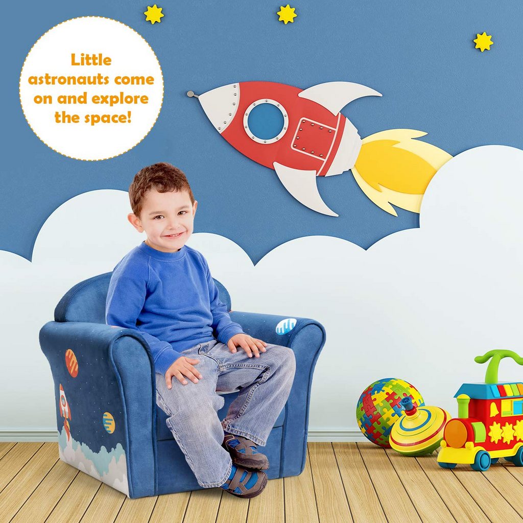 Children Armrest Chair with Pattern, Spaceman - Costzon