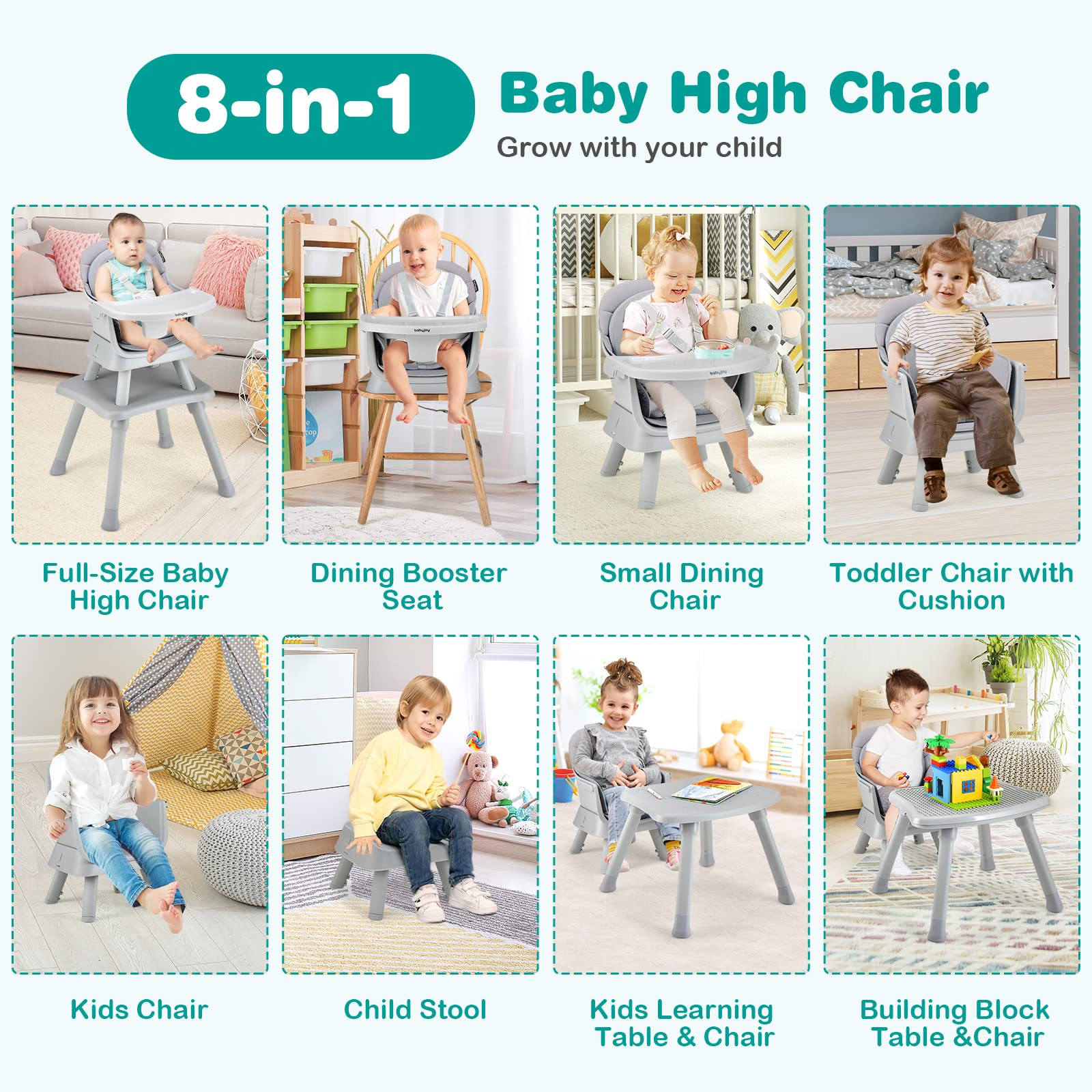 Costzon Baby High Chair, in Convertible Highchair for Babies