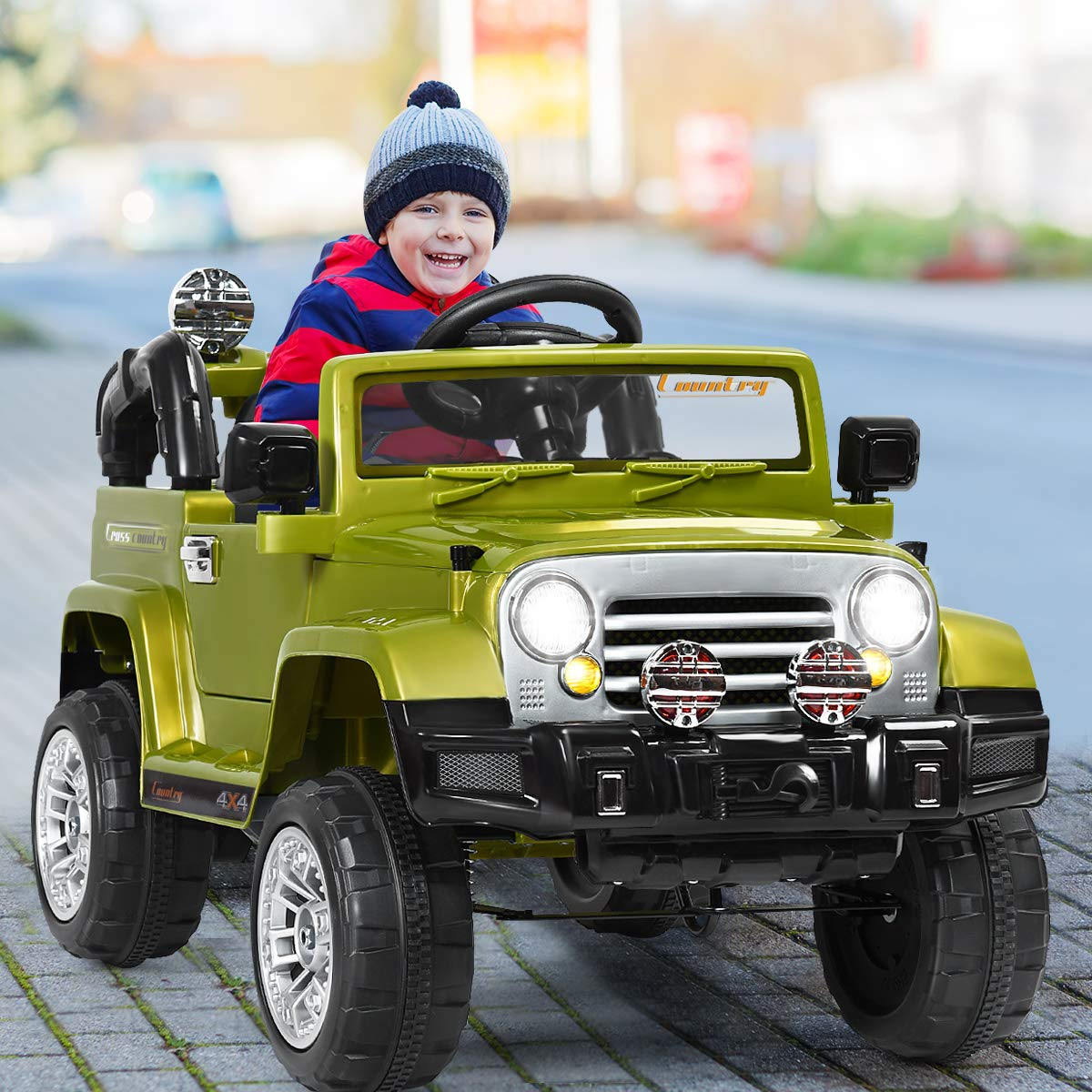 thumbnail interactive-video image 1 of HONEY JOY Electric Ride On Go Kart, Battery Powered F1 Racing Car W/Light & Music, Spring Suspension, USB Port, High/Low Speed, 12V Electric Vehicle For Kids, Ride On Car With Remote 1 of 10