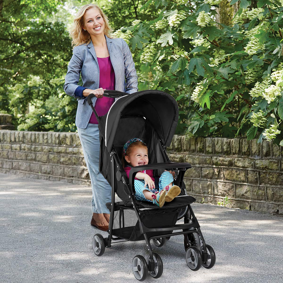 Costzon Lightweight Baby Stroller Foldable Stroller with 5 Point