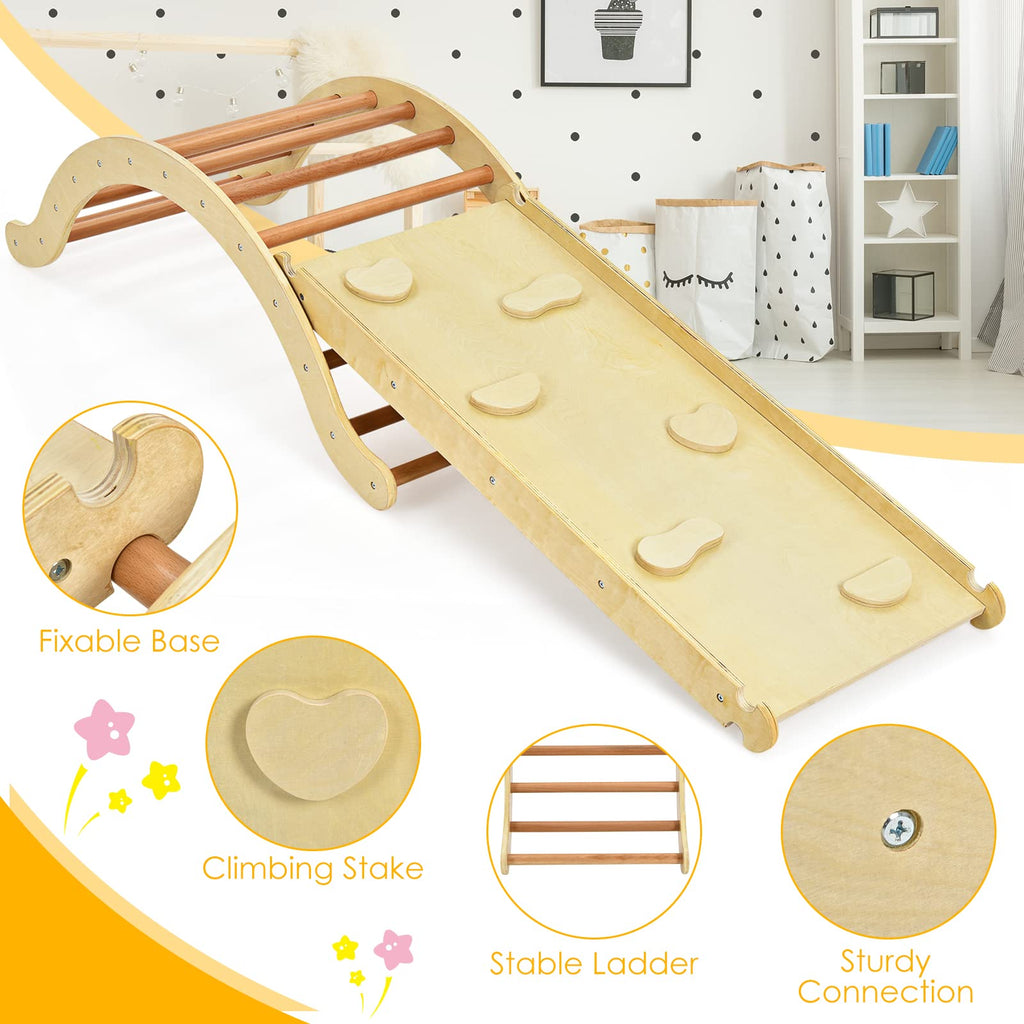 Climbing Ladder for Toddler with Ramp/Padding - Costzon