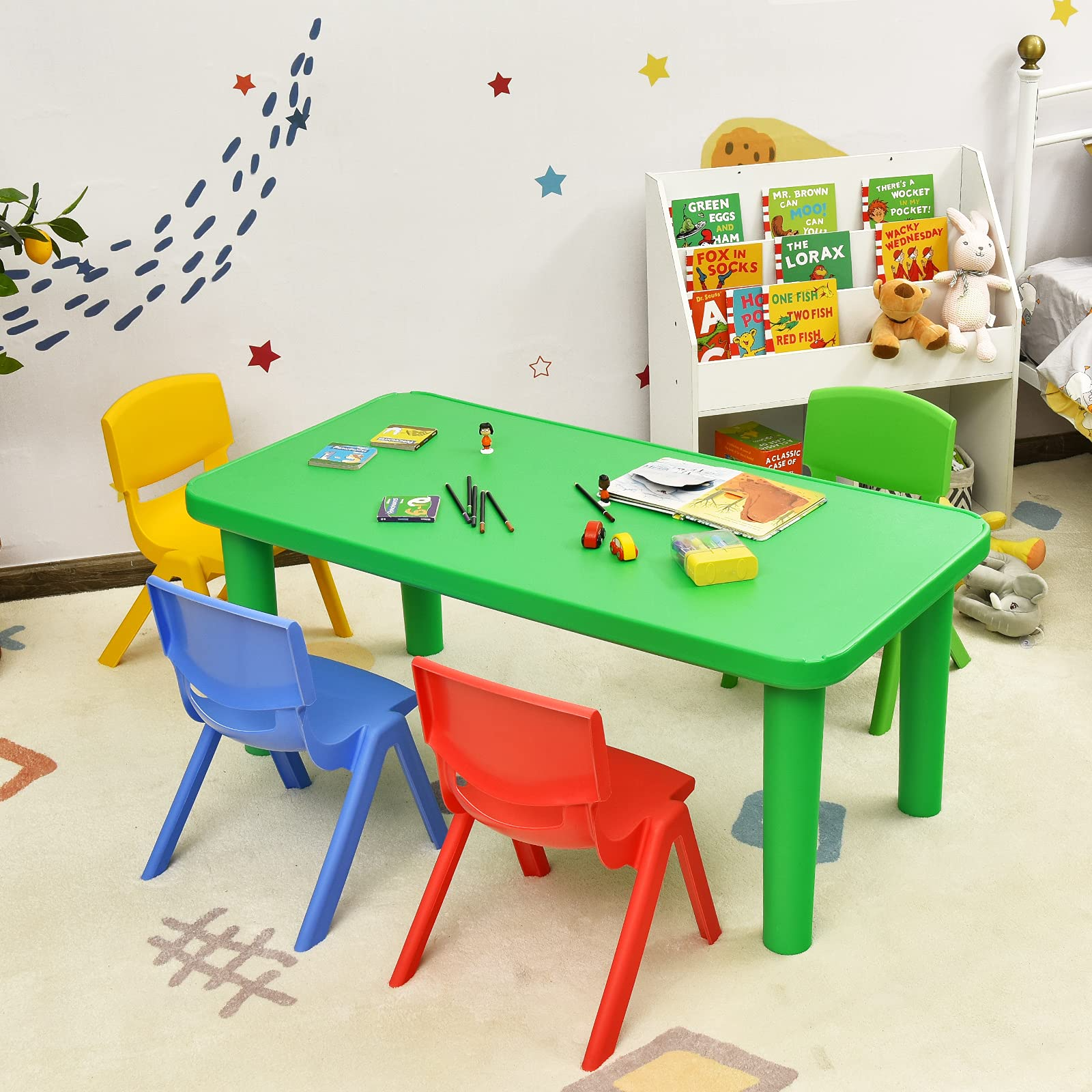 Plastic desk and chair set 2025