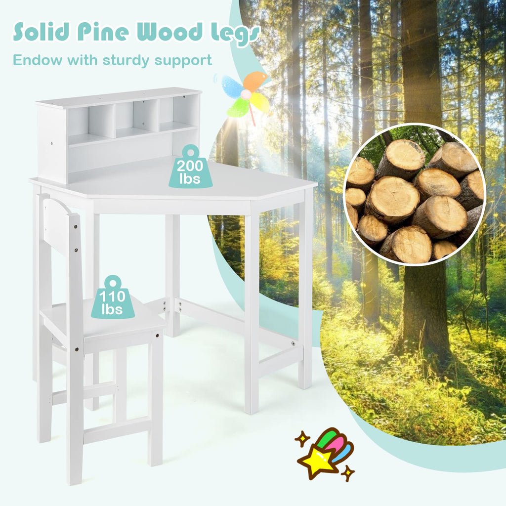 Kids Desk and Chair Set - Costzon