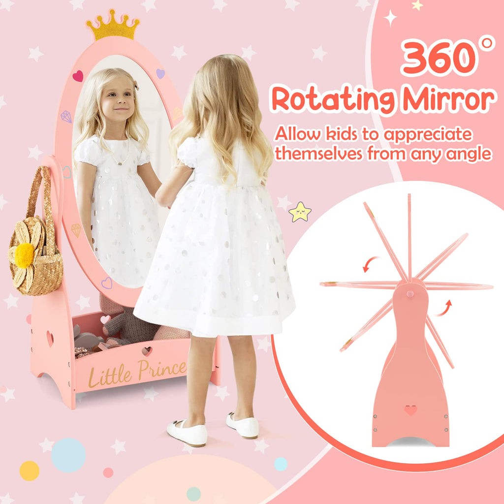 Princess Floor Free Standing Mirror - Costzon