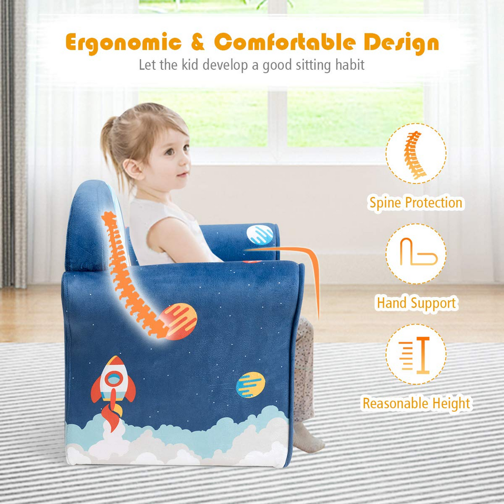 Children Armrest Chair with Pattern, Spaceman - Costzon