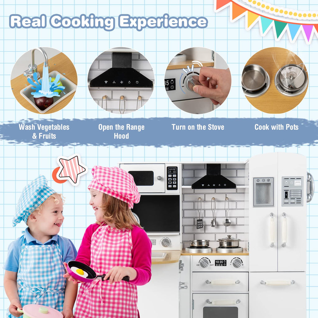 11-in-1 Wooden Play Kitchen Toy Set - Costzon