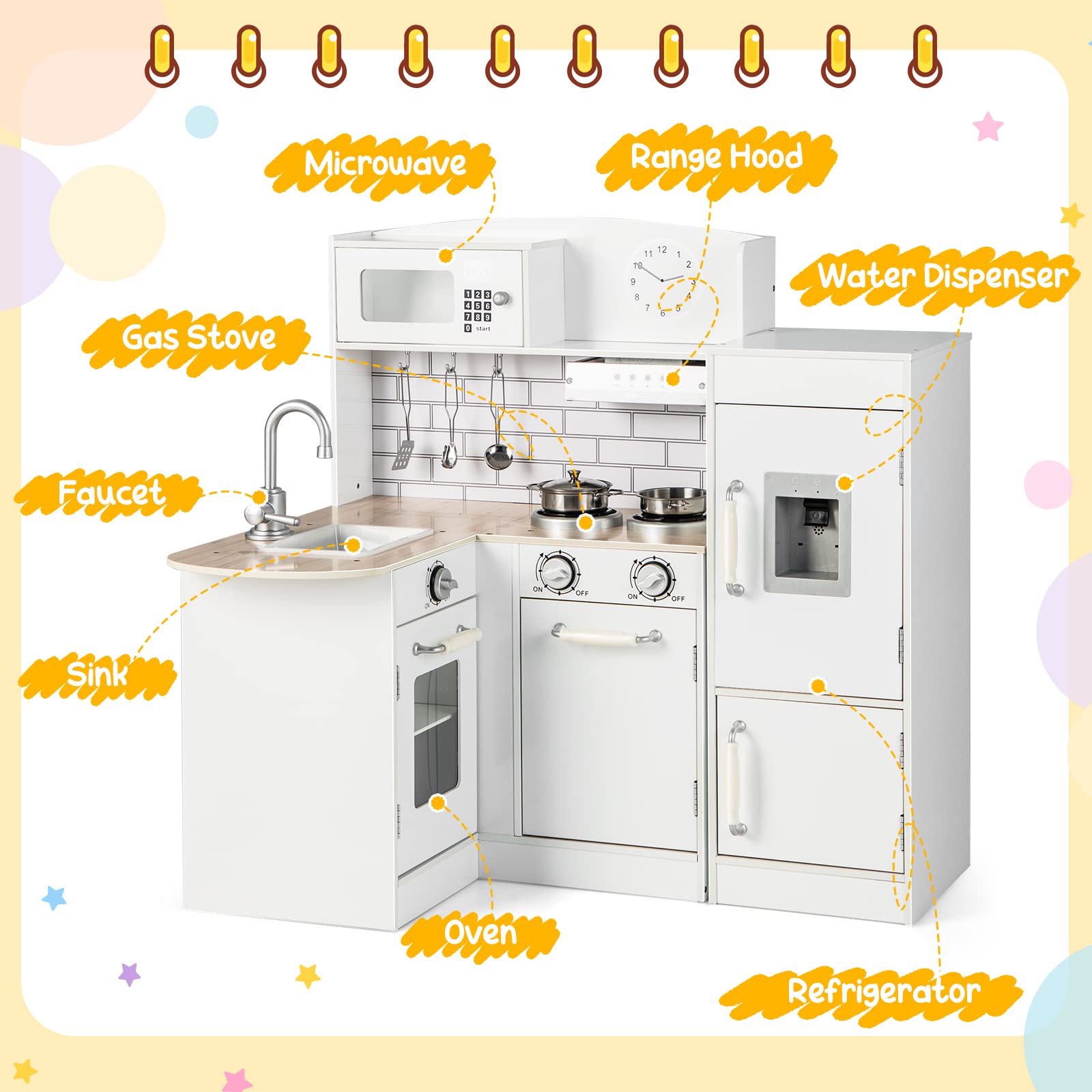 Kids Corner Kitchen Playset - Costzon