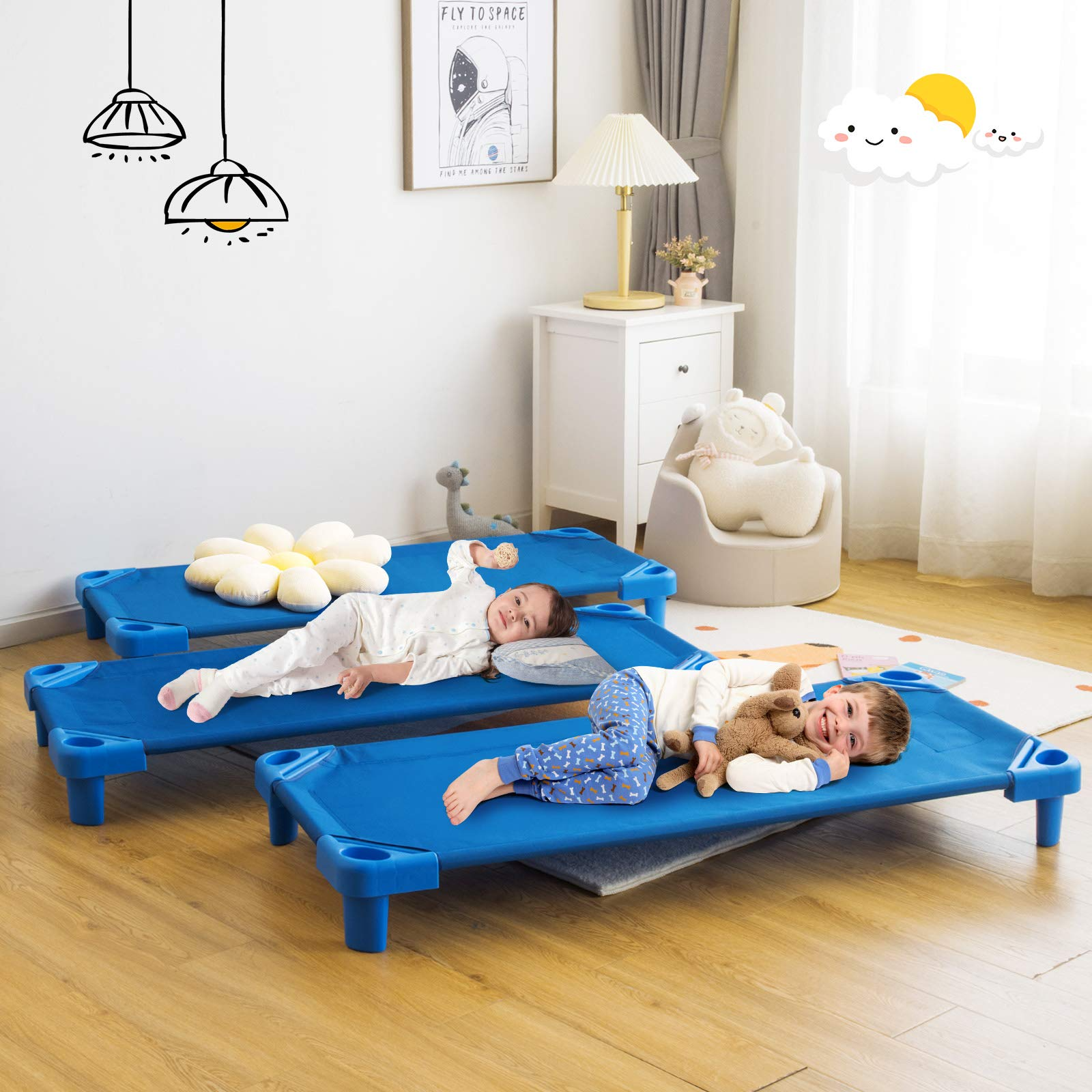 Costzon Stackable Naptime Cots for Kids Children Daycare Sleeping
