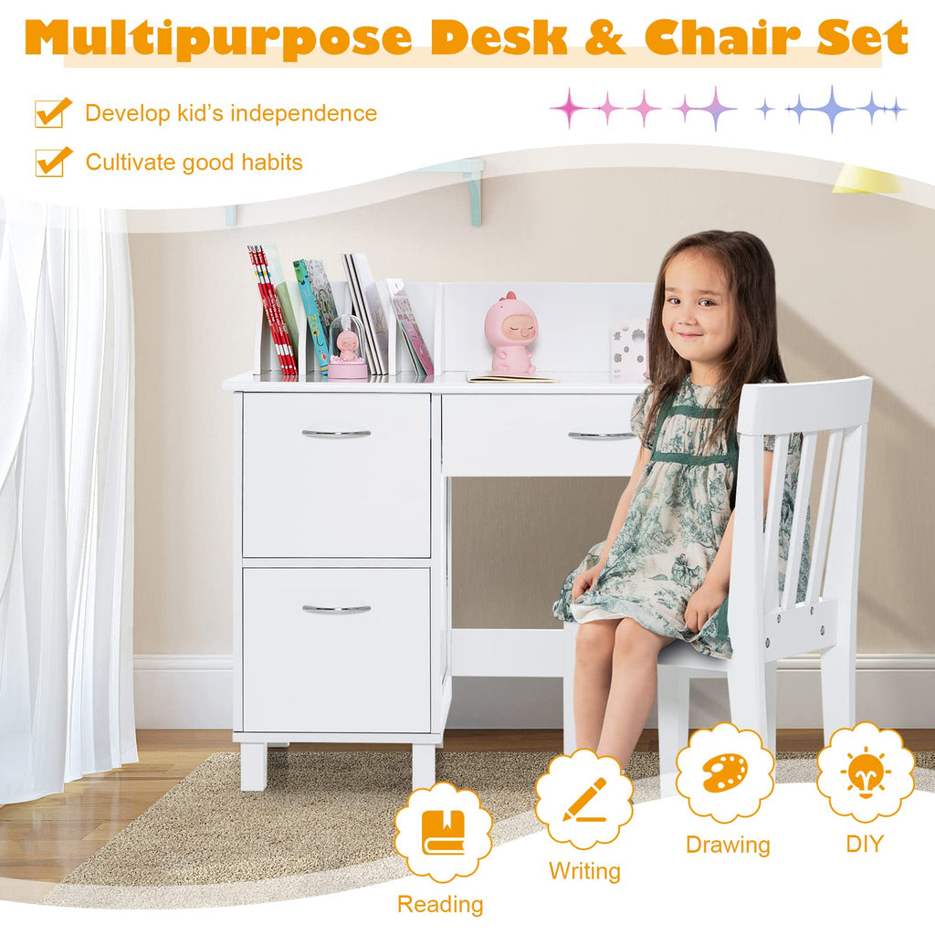 Kids Desk and Chair Set - Costzon