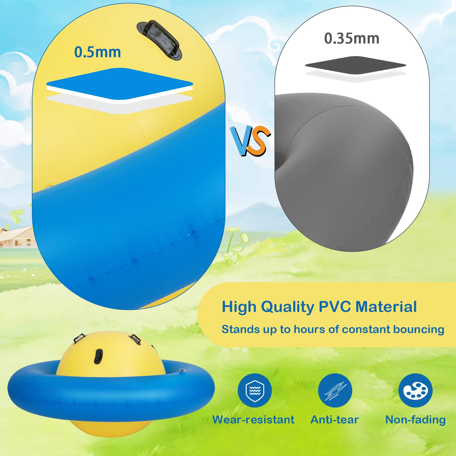 Costzon Giant Inflatable Dome Rocker Bouncer, Blow Up Rocking Ball Pla ...