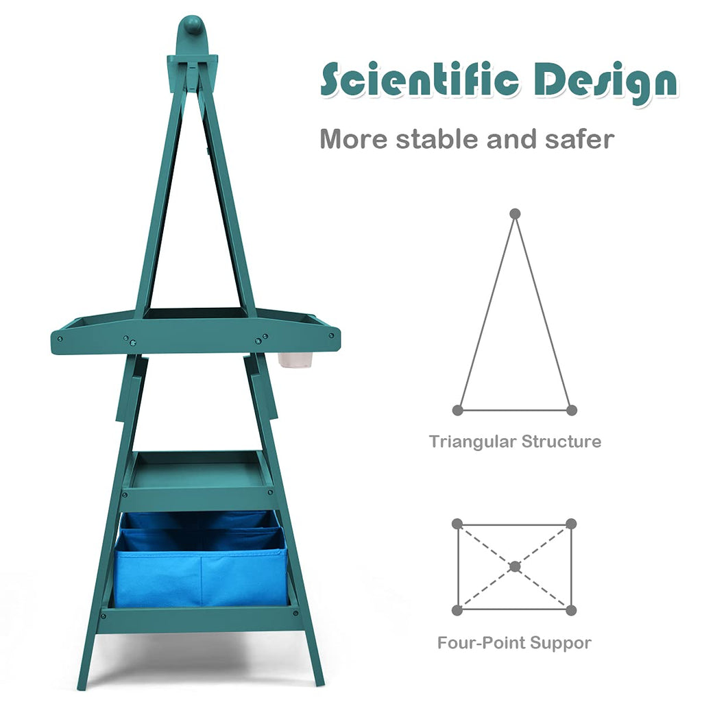  3 in 1 Double-Sided Storage Easel, Blue - Costzon