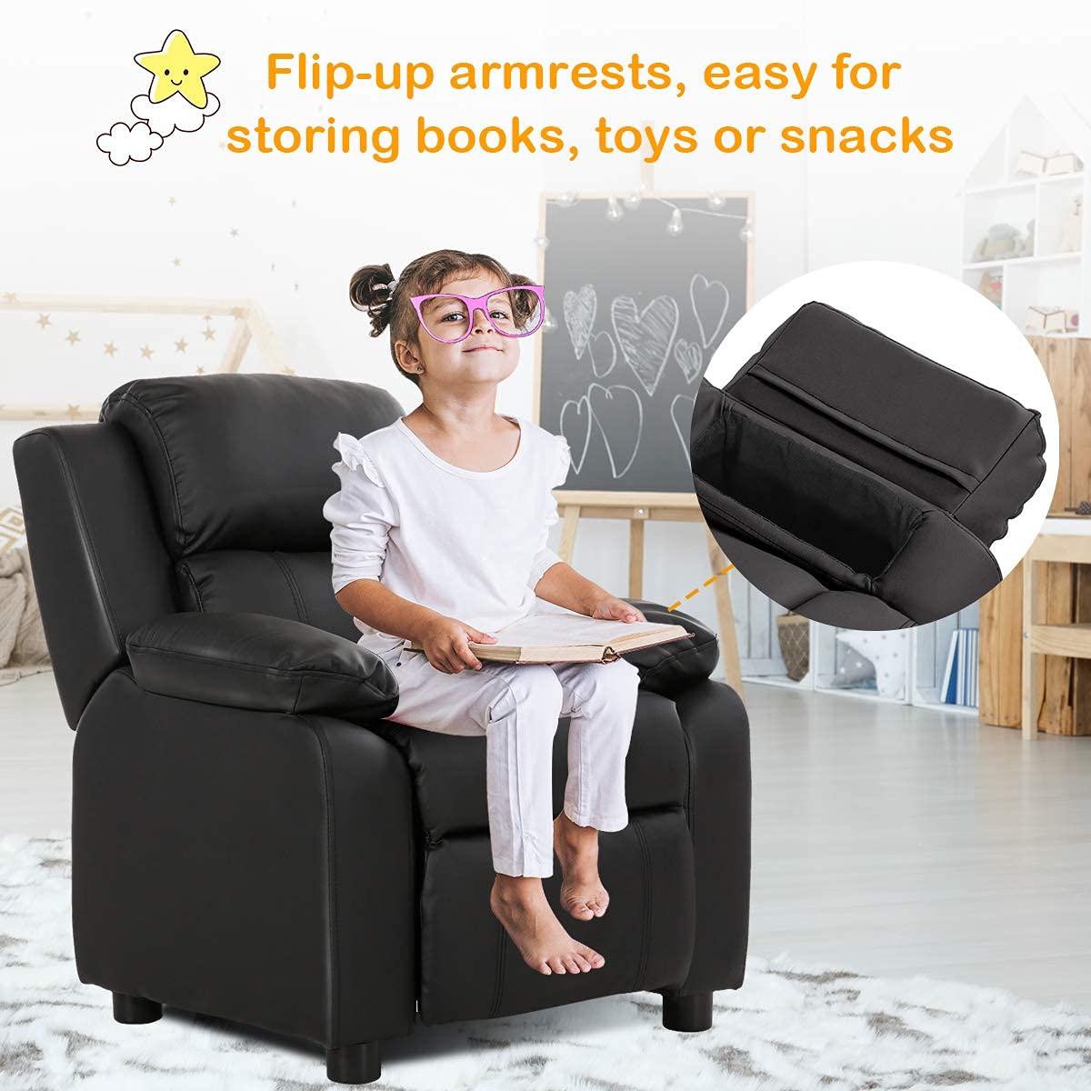 Kids Recliner Lounge Chair For Year Old Toddler Chairs Comfy 1-3