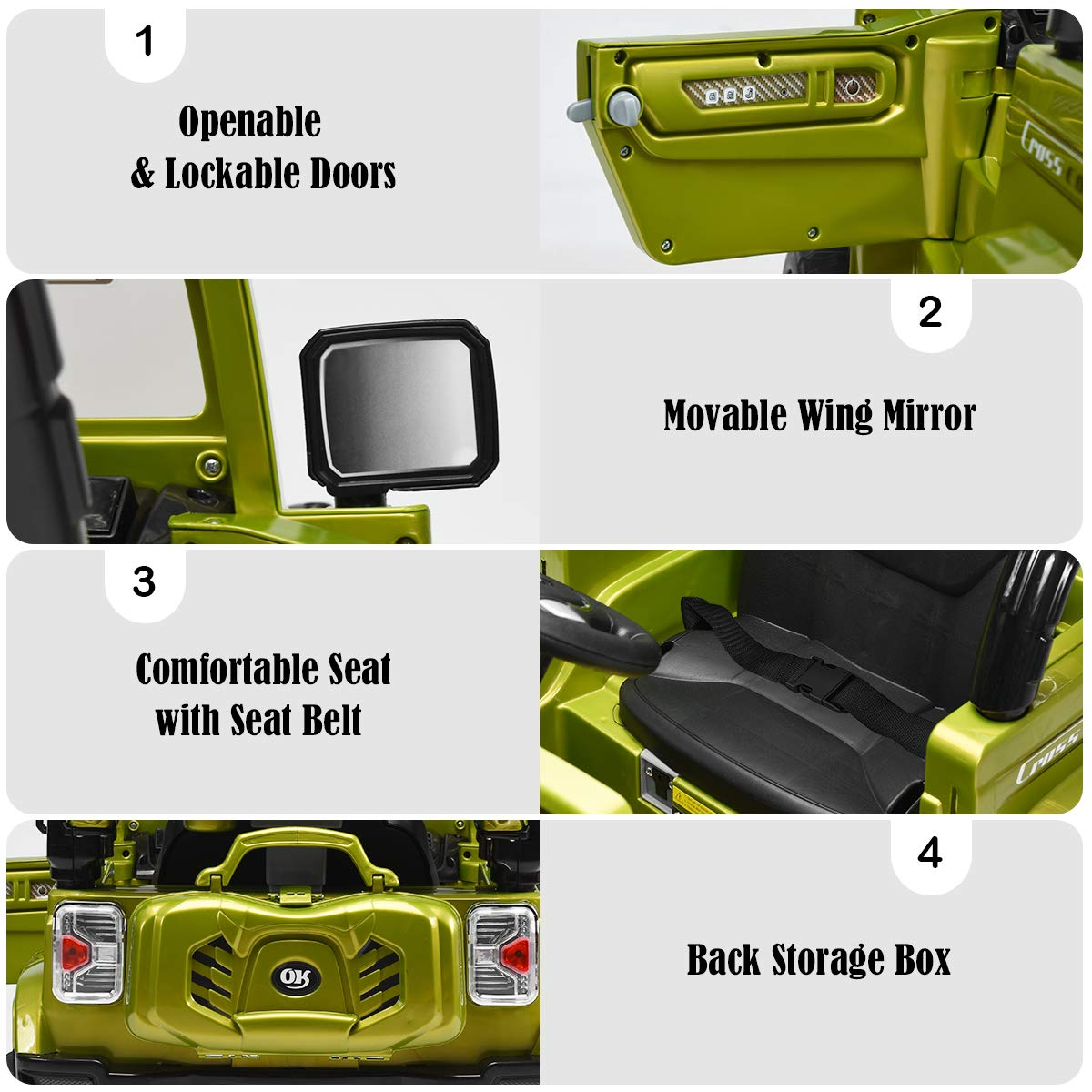 Costzon Ride On Car 12V 2WD Powered Truck Manual Parental Remote Co costzon