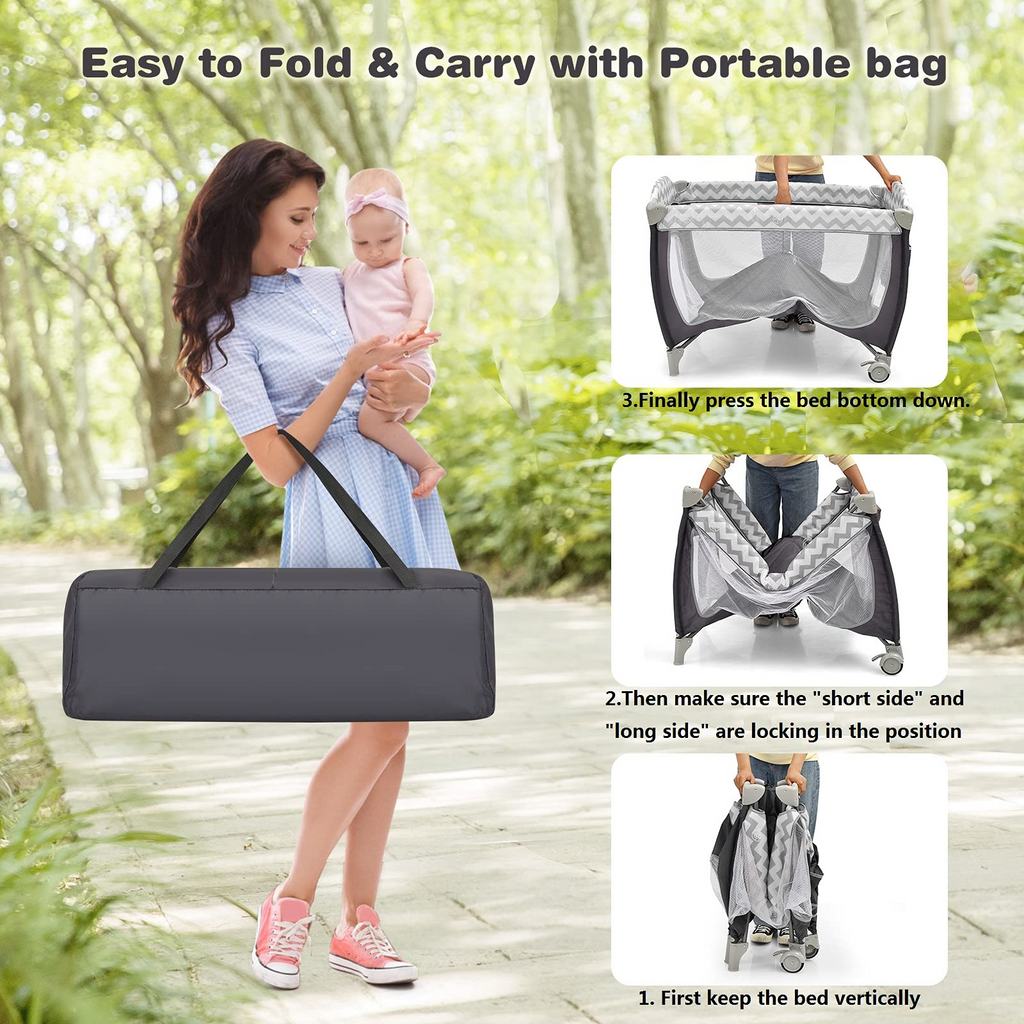 BABY JOY 4 in 1 Pack and Play - Costzon