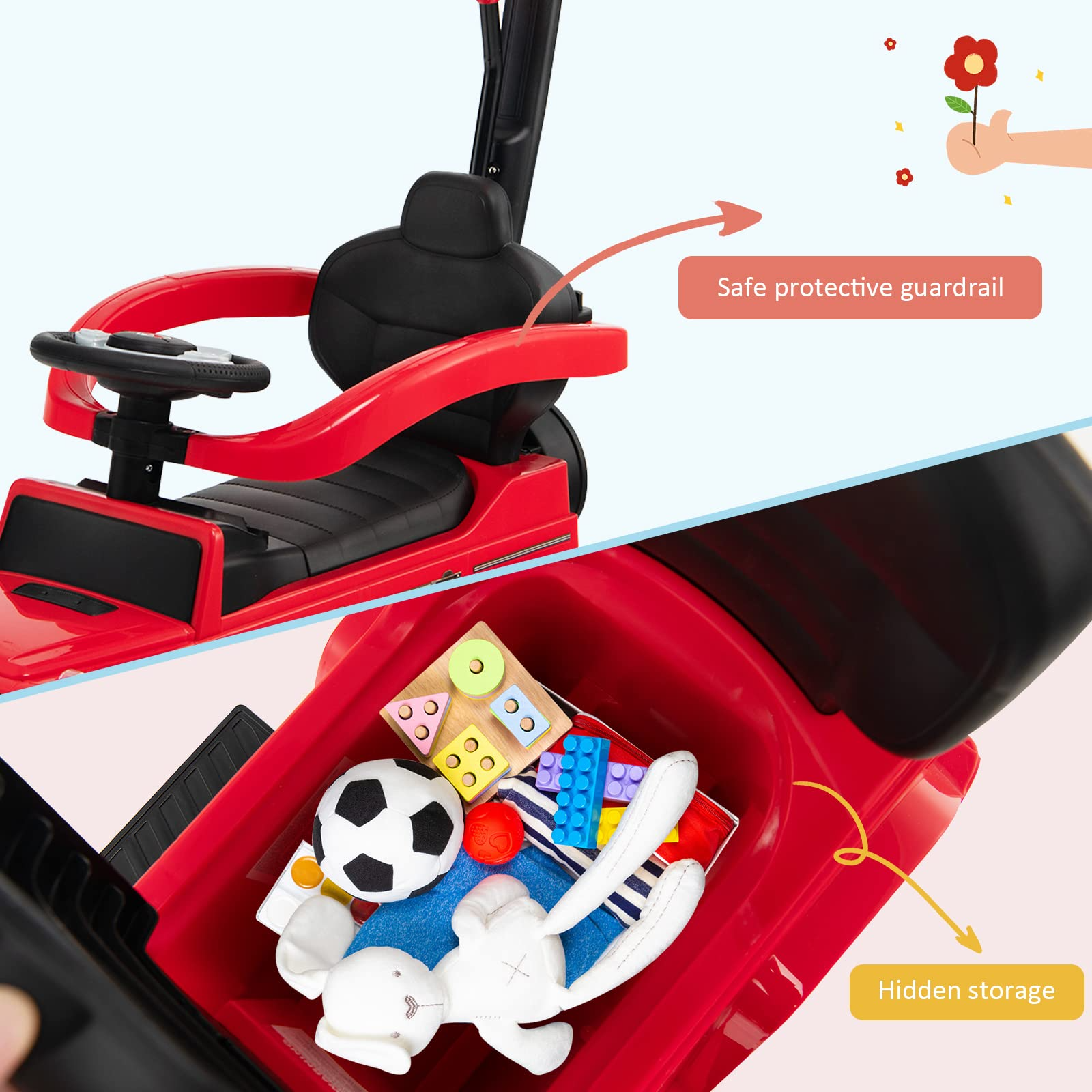 Costzon Push Car for Toddlers 3 in 1 Mercedes Benz Stroller Sliding W costzon