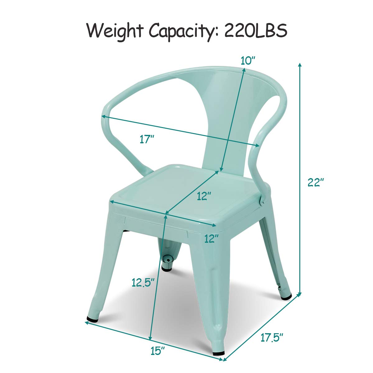 Costzon Set of 2 Kids Steel Chair