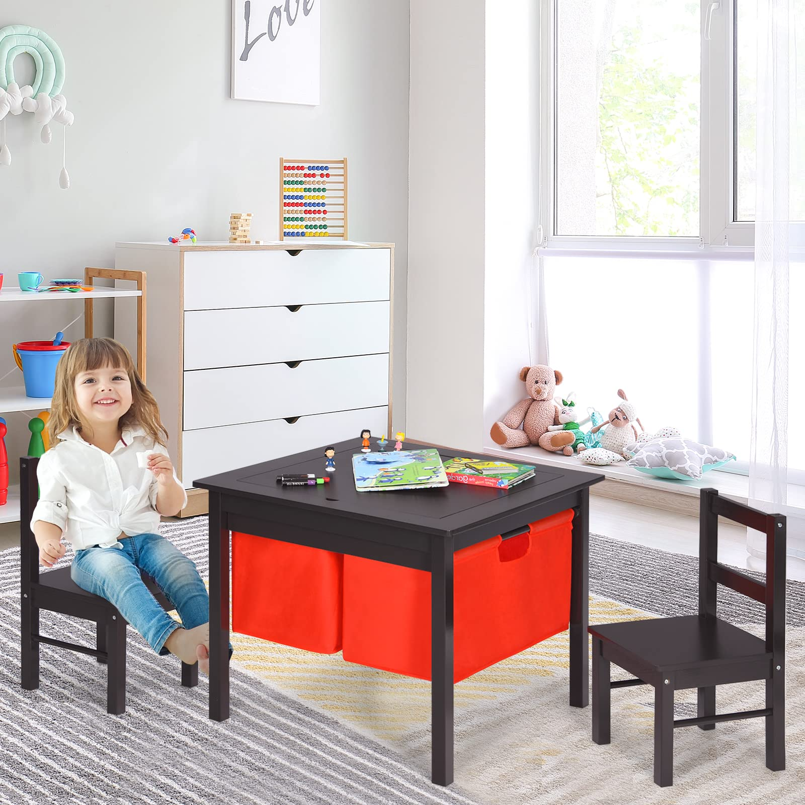 Lego table with storage and chairs hotsell