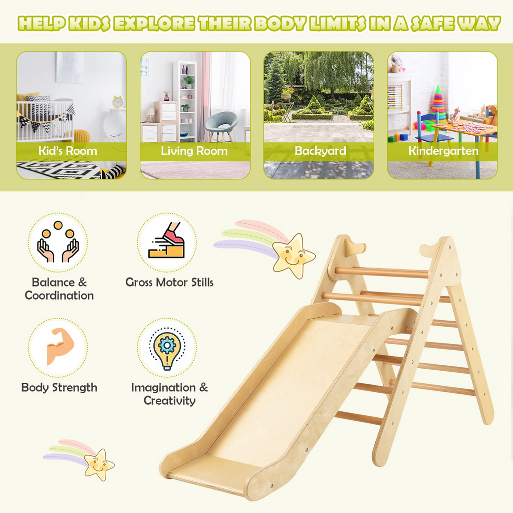 Costzon Wooden Climbing Toys for Toddlers