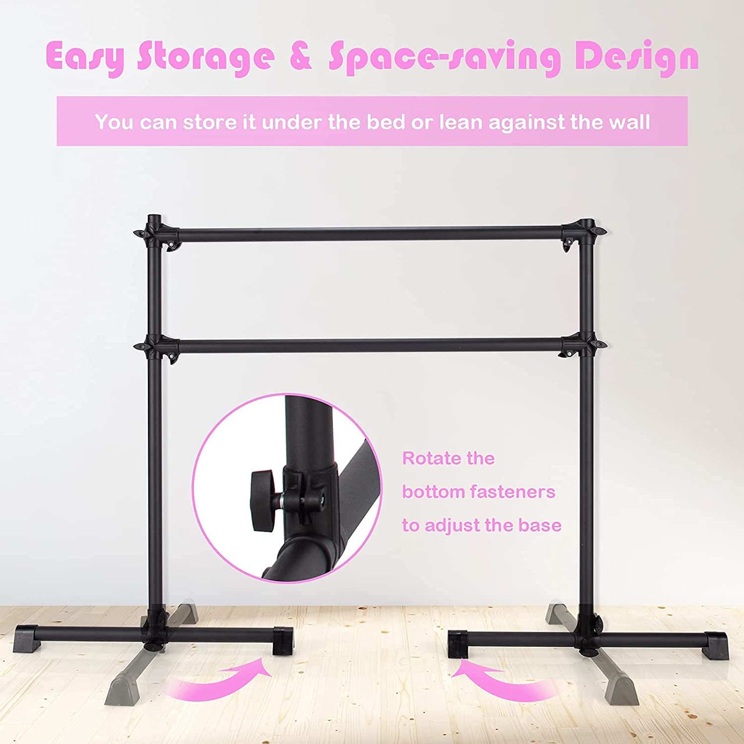 Gym Straps FC FUNCHEER 4FT Portable Ballet Barre,Height Adjustable