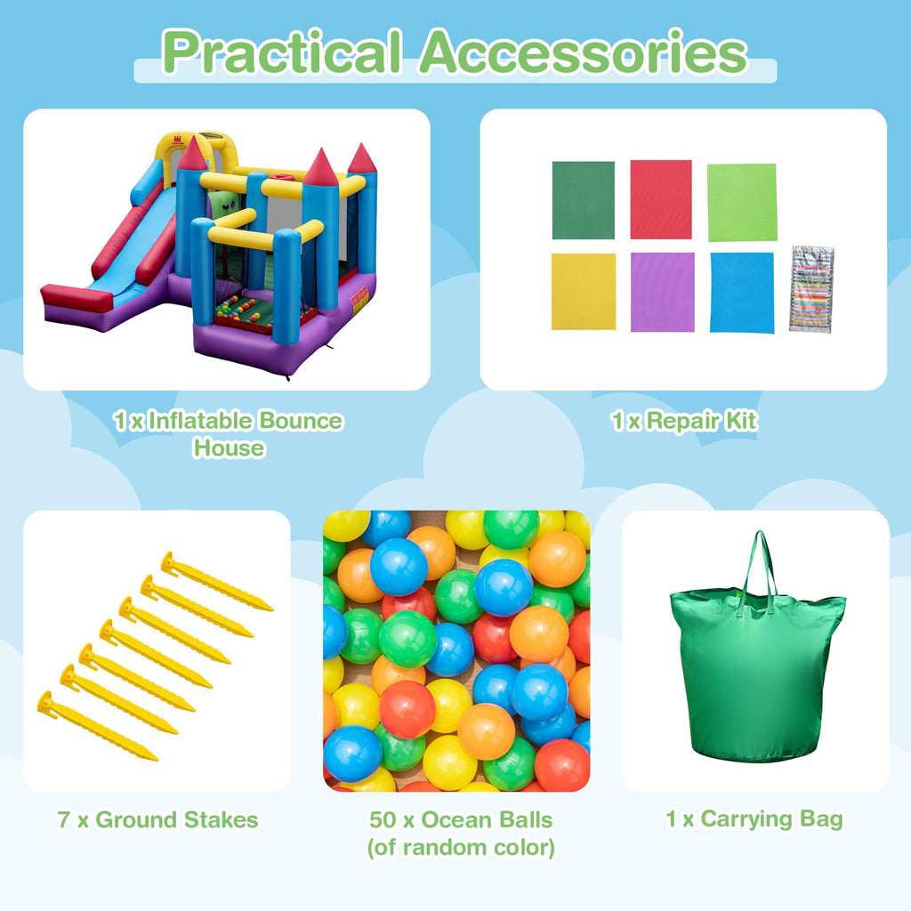 5 in 1 Bouncy House for Kids Indoor Outdoor Party - Costzon