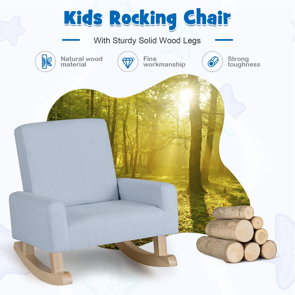 Rocking Chair with Solid Wood Frame - Costzon