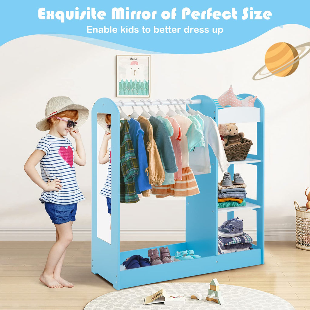 Kids Dress up Storage with Mirror - Costzon