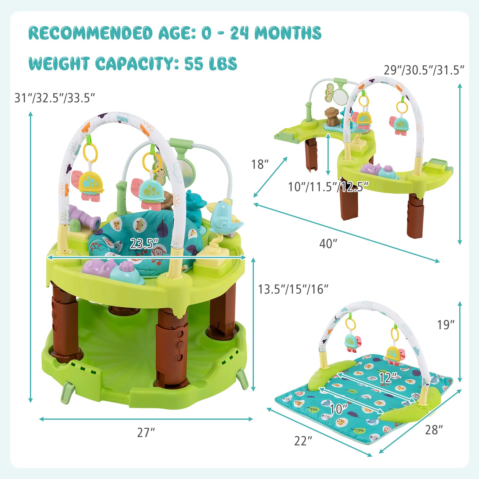 evenflo life in the amazon exersaucer instructions Costzon Baby Activity Center, 3 in 1 Saucer Bouncer & Infant Play Mat – costzon