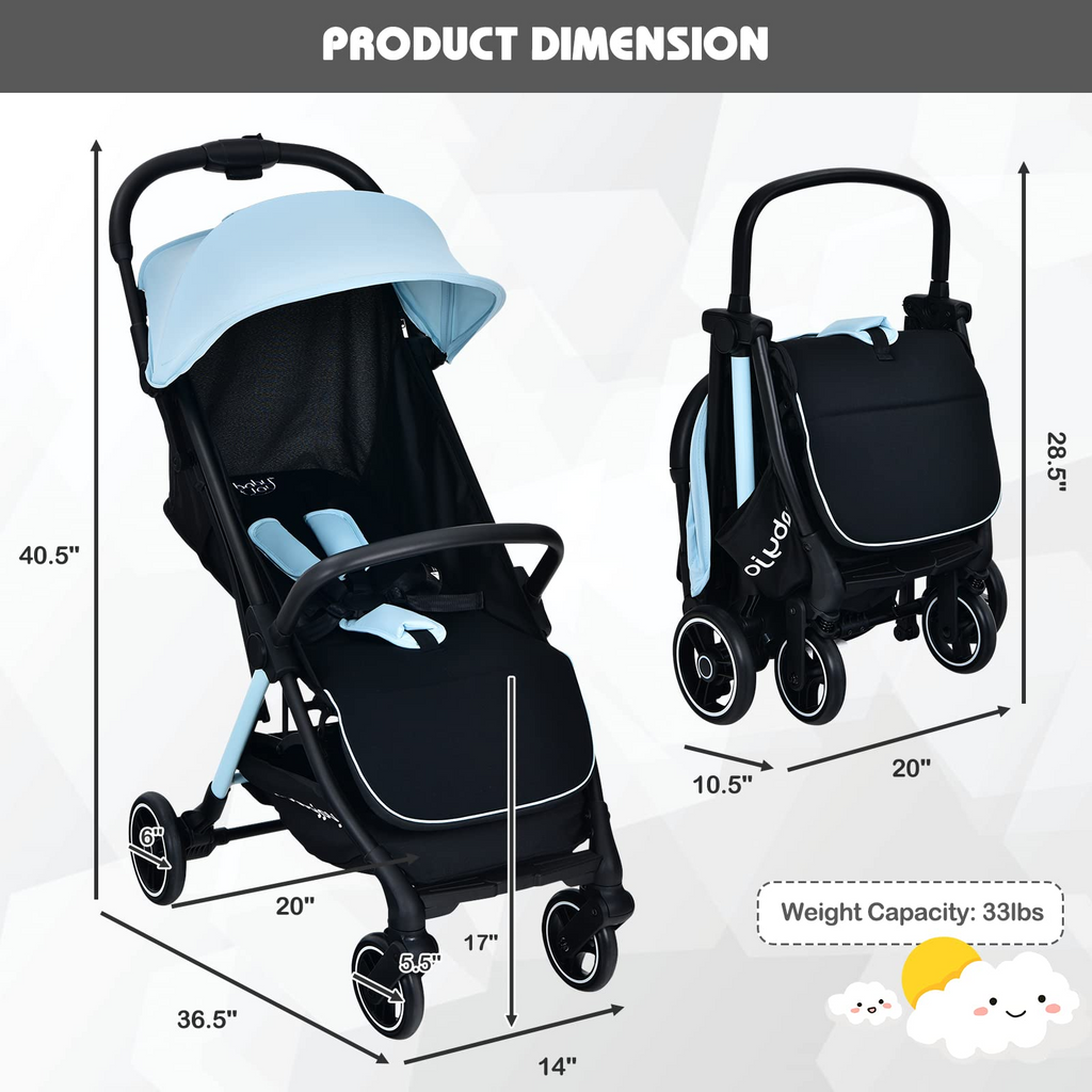 BABY JOY Lightweight Baby Stroller - Costzon