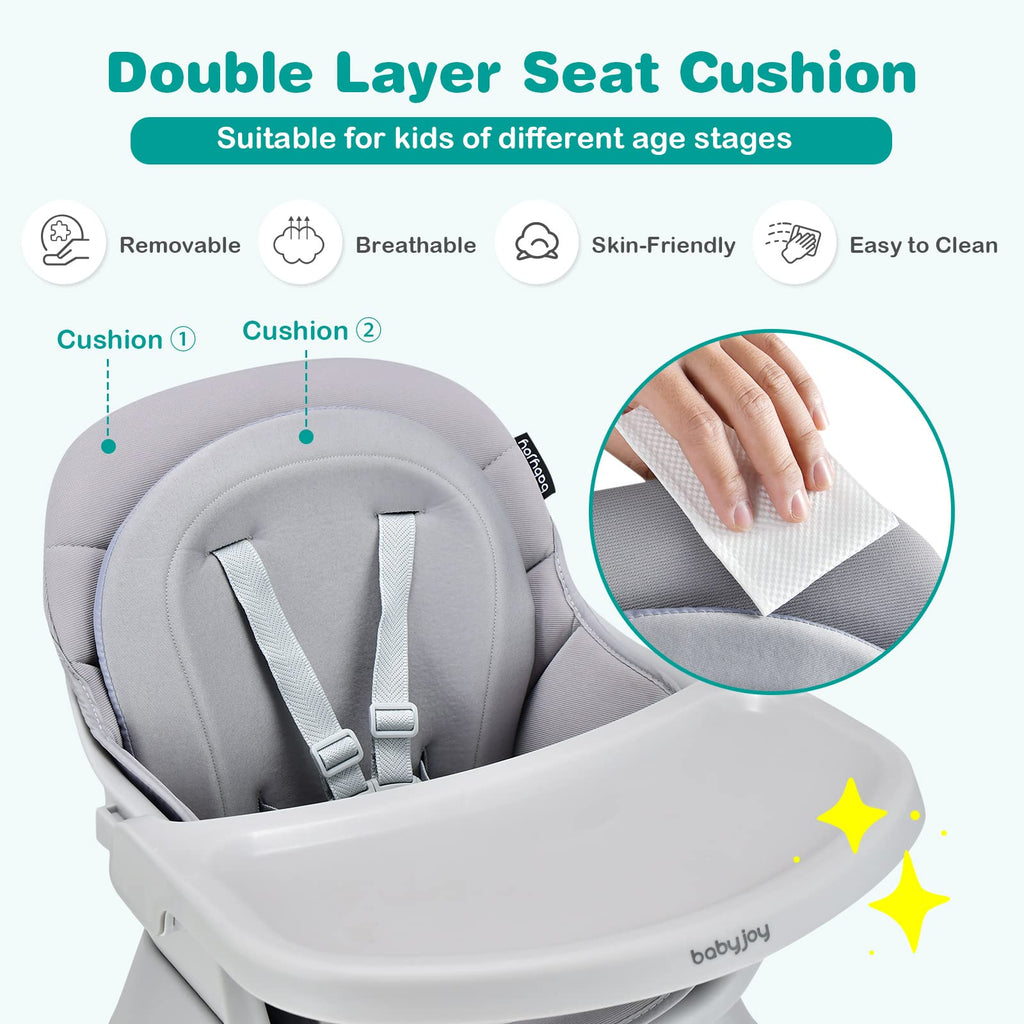 Baby High Chair, 8 in 1 Convertible Highchair for Babies & Toddlers - Costzon