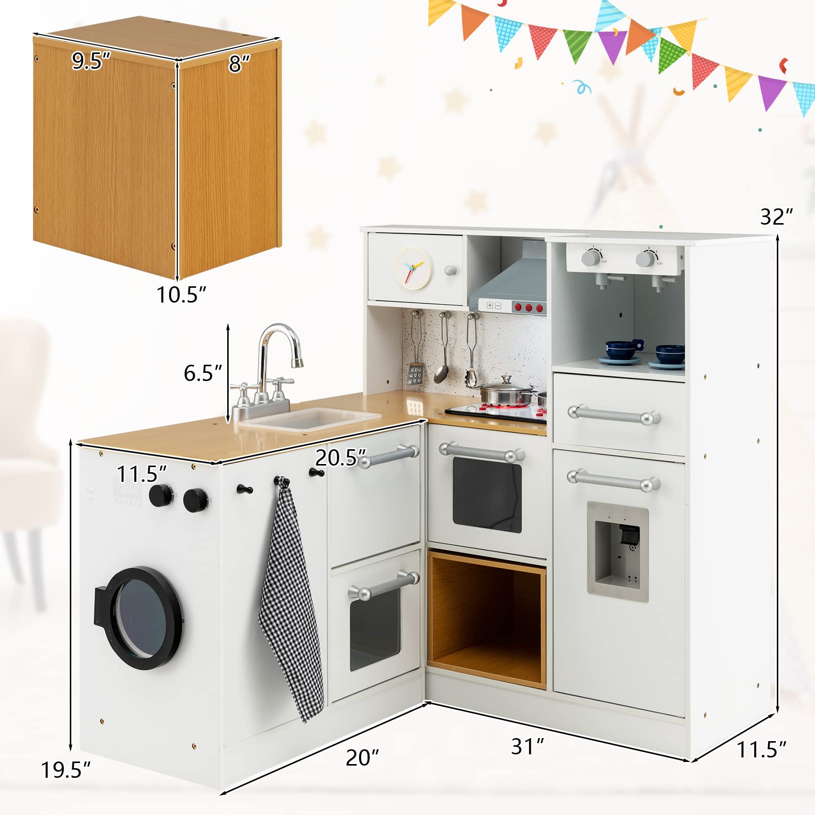 Wooden Play Kitchen Set