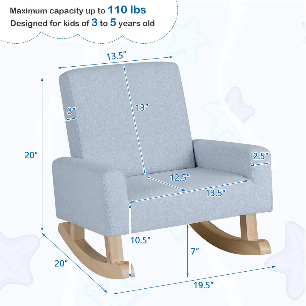 Rocking Chair with Solid Wood Frame - Costzon