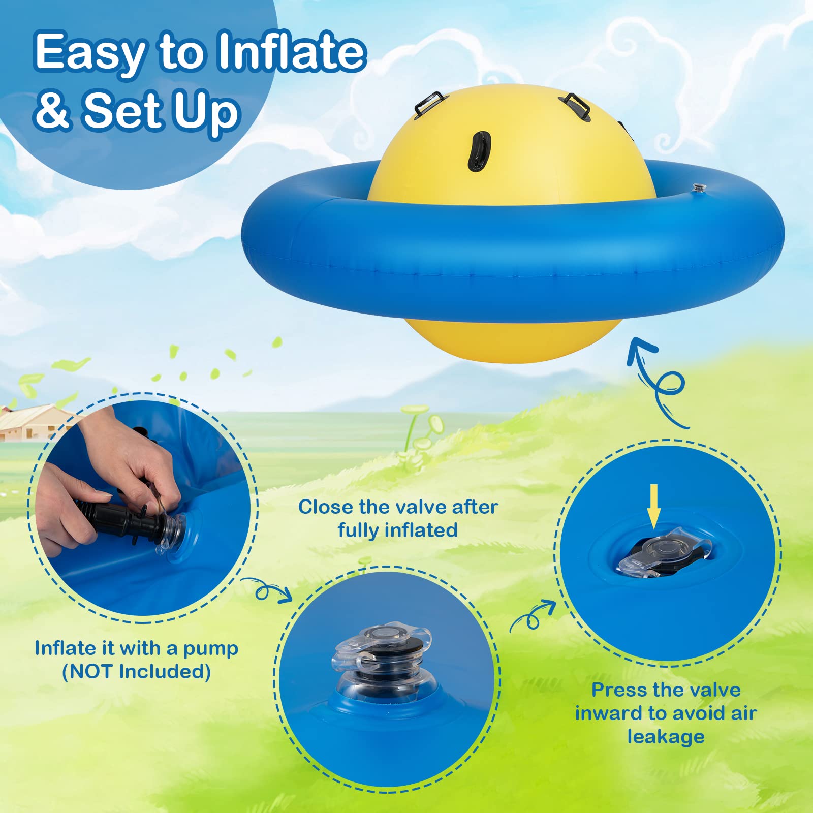 Costzon Giant Inflatable Dome Rocker Bouncer, Blow Up Rocking Ball Pla ...