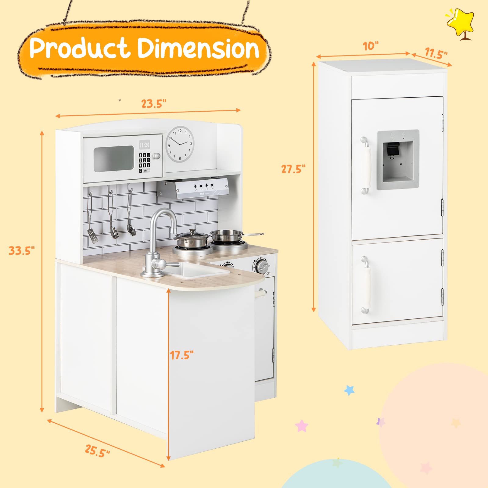 15Pcs Kids Role Play Fridge Toy Mini Refrigerator Playset Educational Home  Appliance Toy