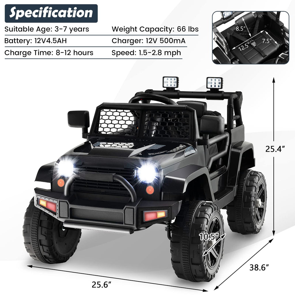 12V Battery Powered Truck Vehicle, Electric Car for Kids - Costzon