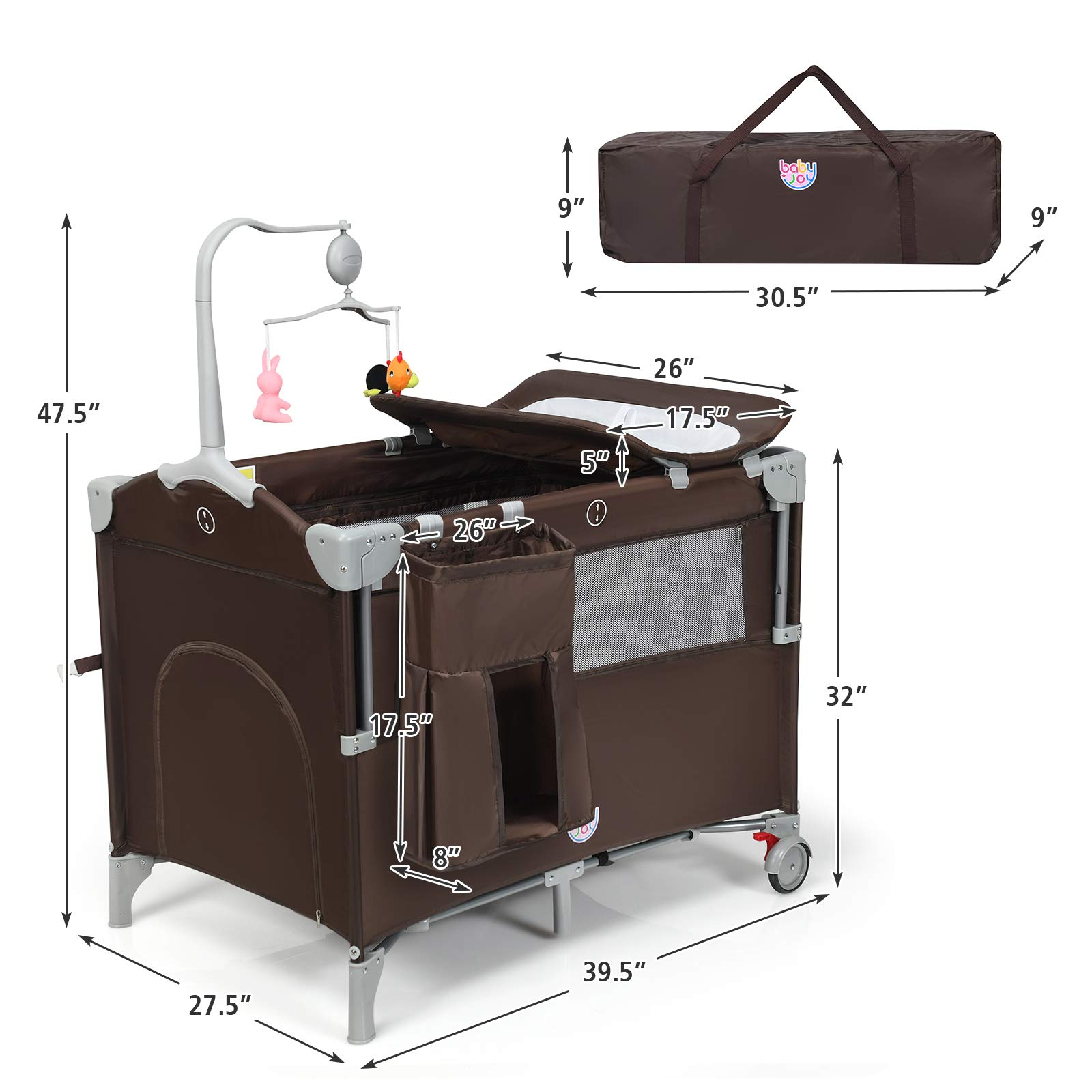 Baby joy travel sales crib