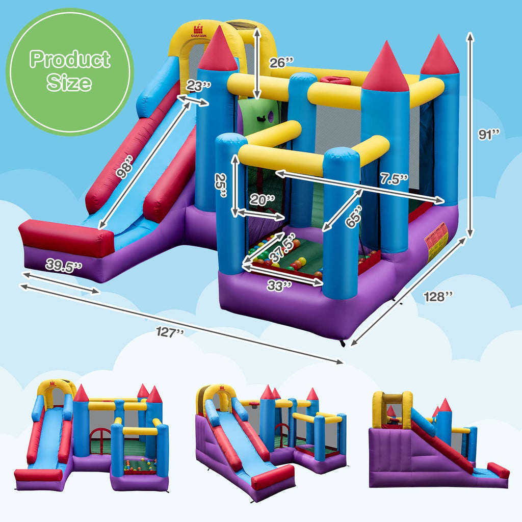 5 in 1 Bouncy House for Kids Indoor Outdoor Party - Costzon
