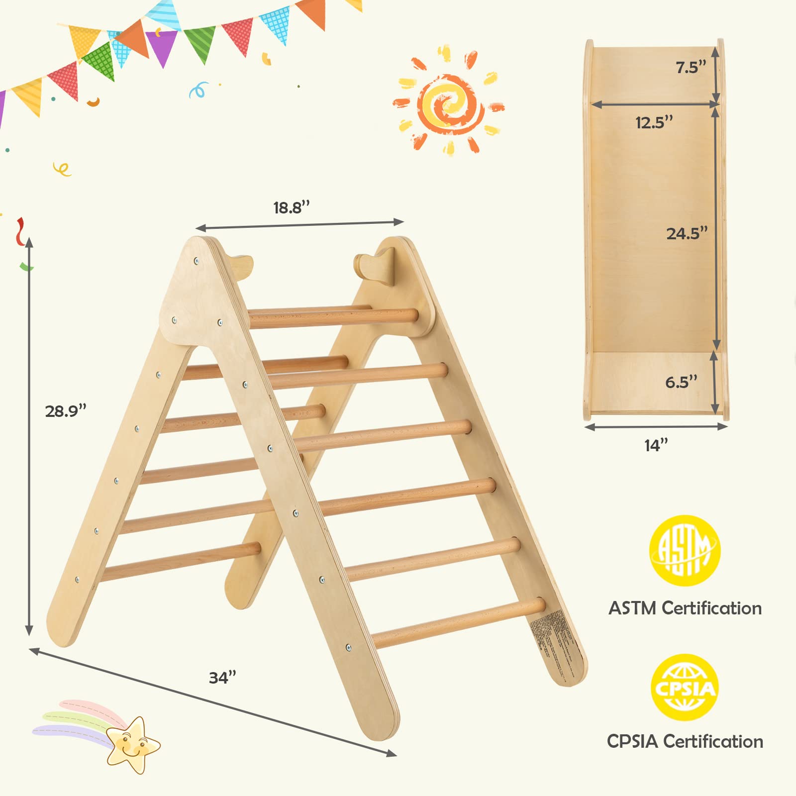 Costzon Wooden Climbing Toys for Toddlers