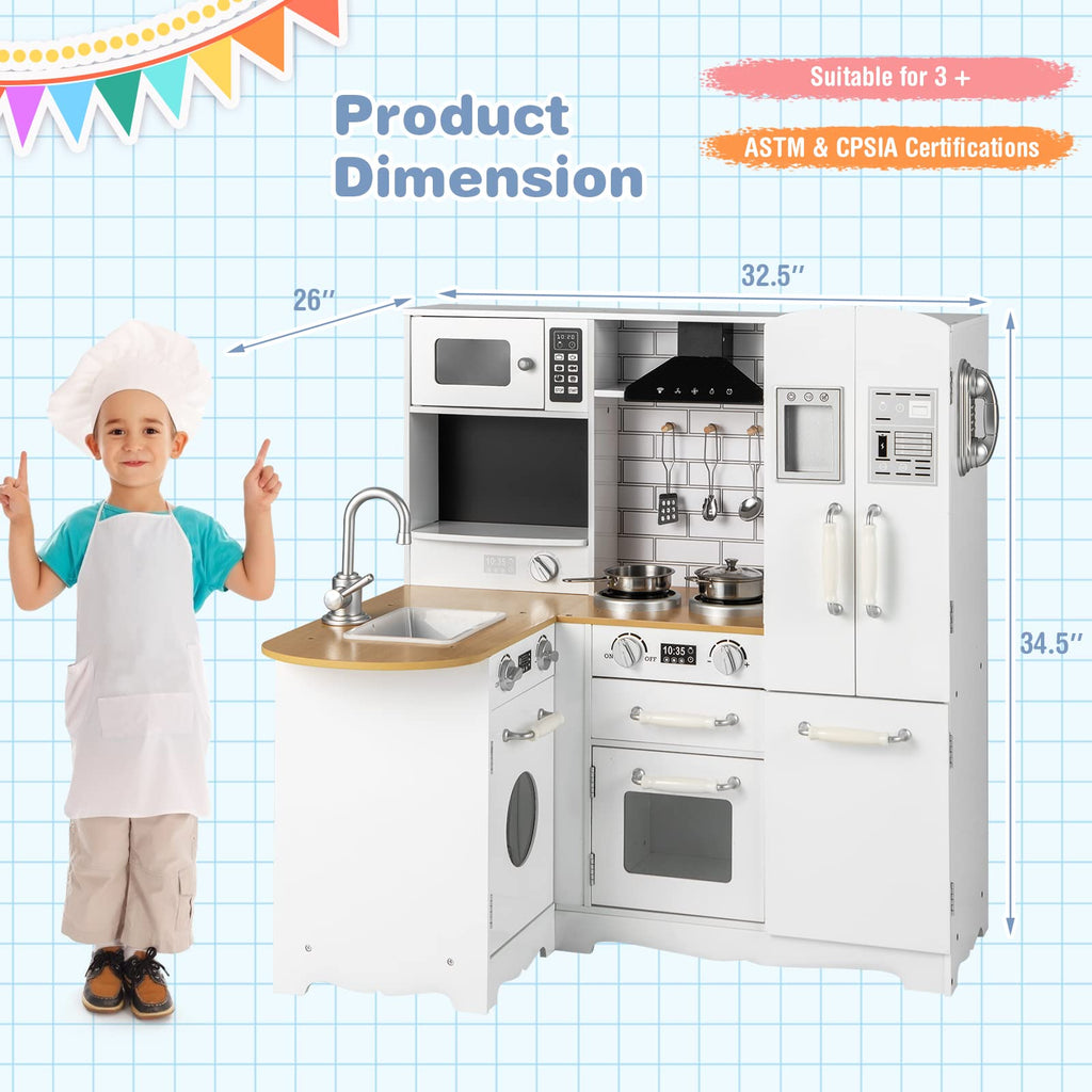 11-in-1 Wooden Play Kitchen Toy Set - Costzon