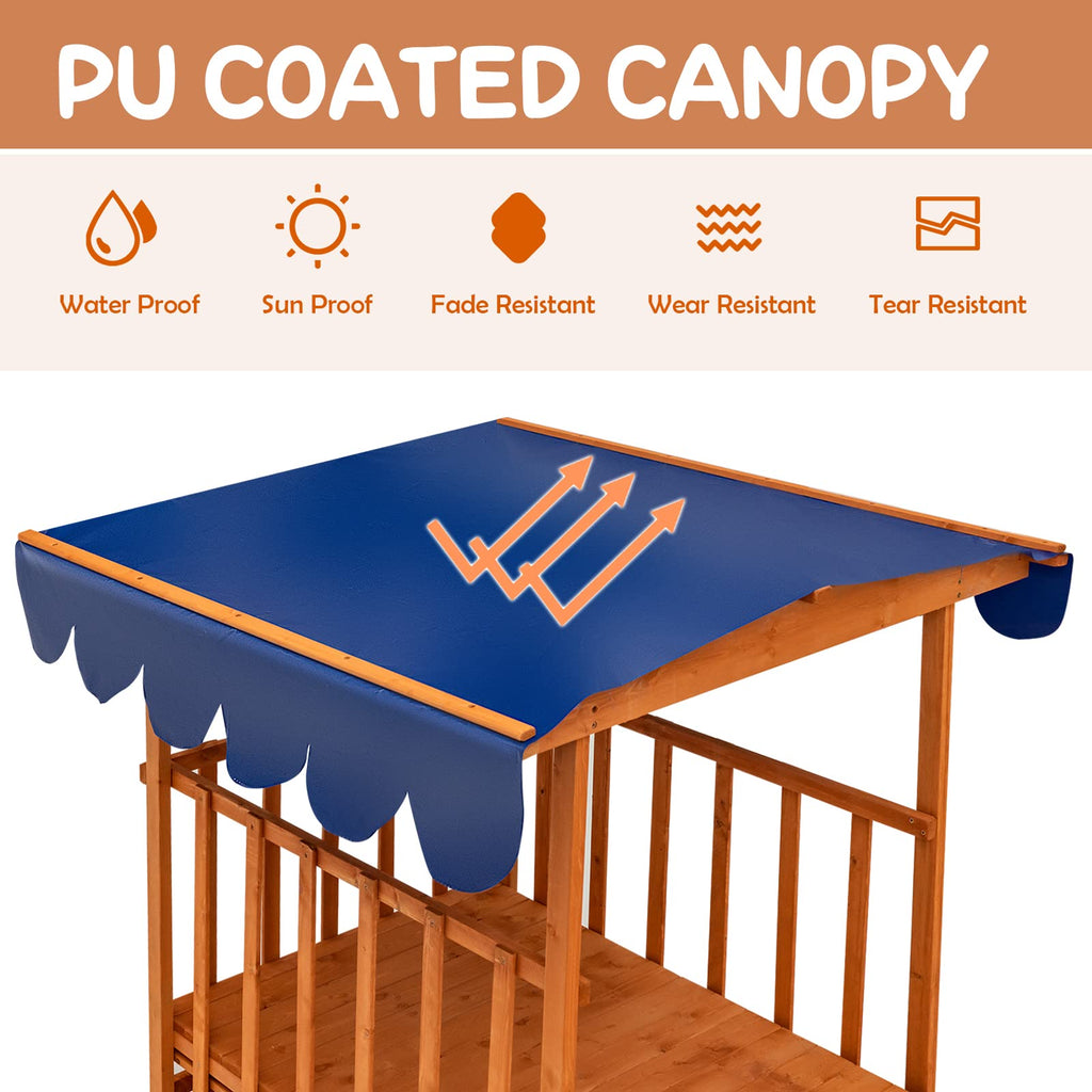 Costzon Kids Retractable Sandbox with Canopy