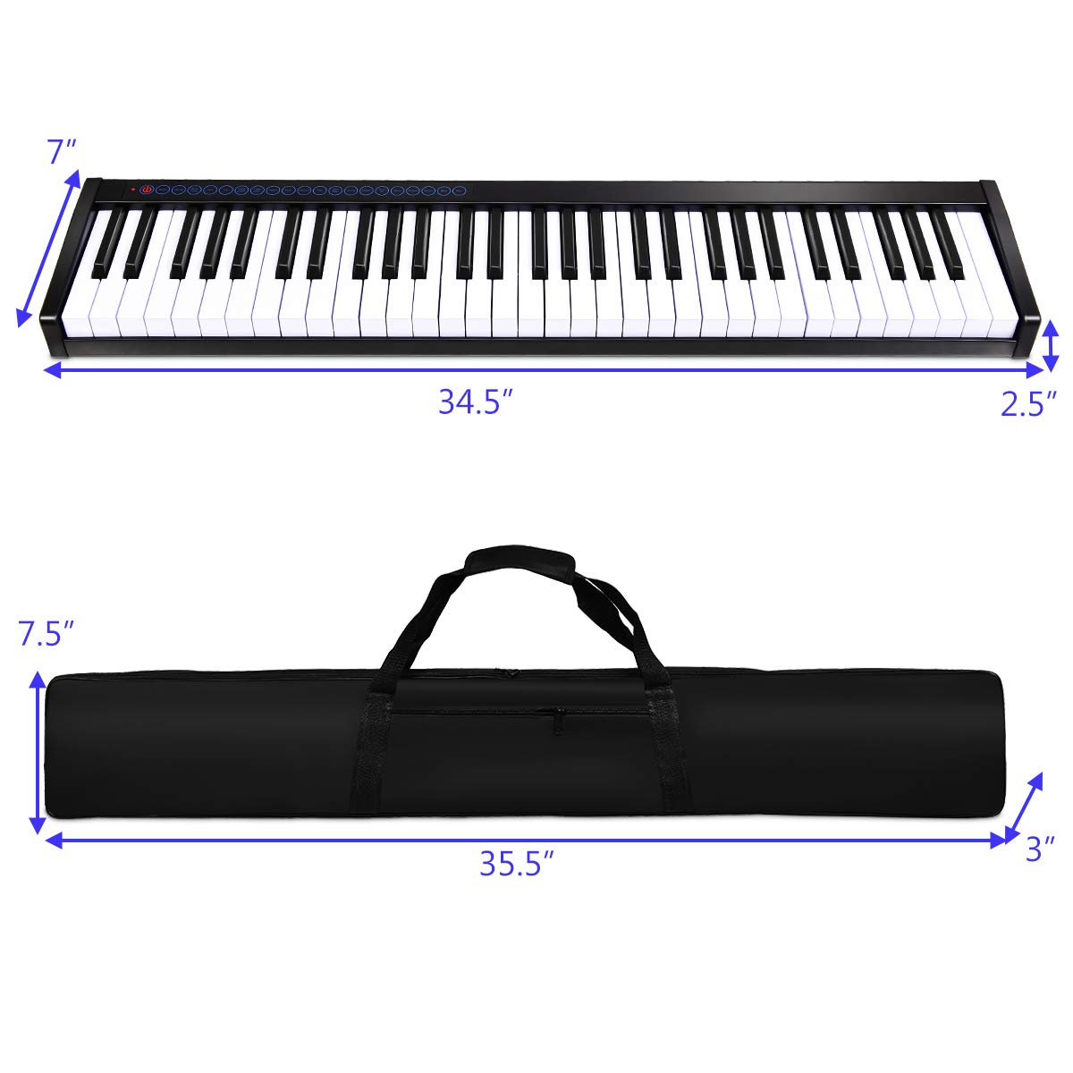  Roll-up Piano 61 keys,Electronic Hand Roll Portable Piano with  128 Unique Tones and Built-in Speaker, Upgraded Waterproof Silicone Fold  able Piano Keyboard for Beginners and Kids : Musical Instruments