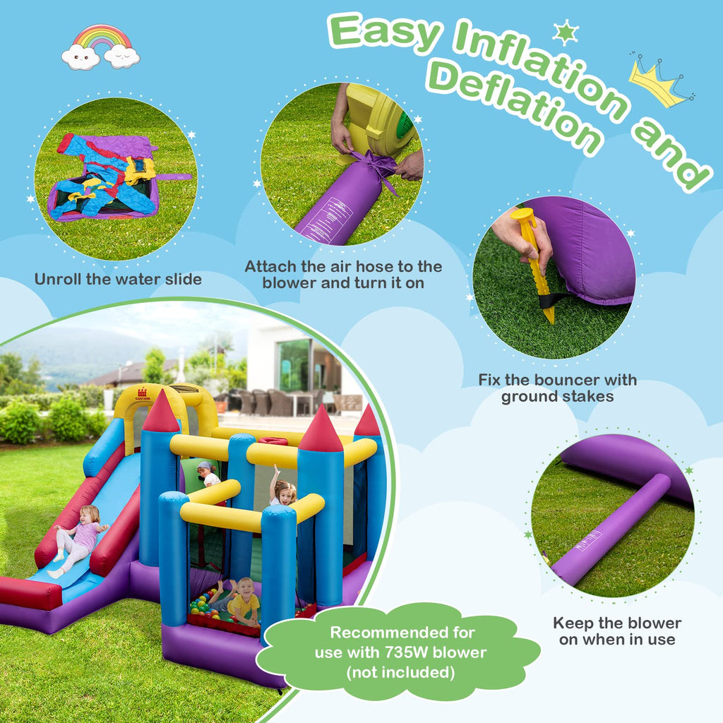 5 in 1 Bouncy House for Kids Indoor Outdoor Party - Costzon