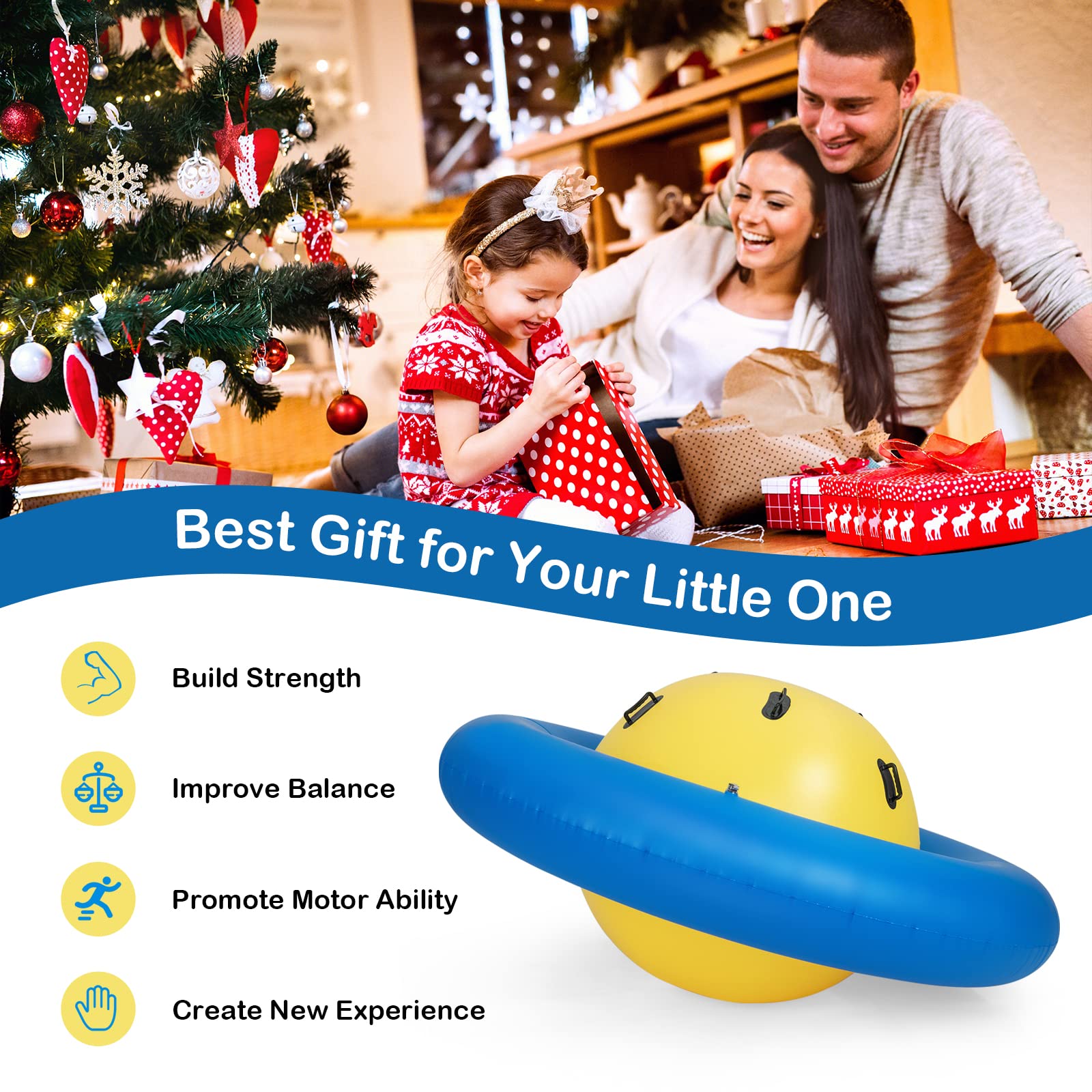 Costzon Giant Inflatable Dome Rocker Bouncer, Blow Up Rocking Ball Pla ...