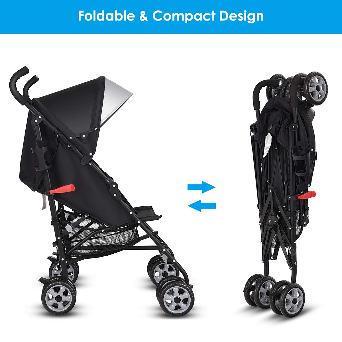 BABY JOY Lightweight Stroller Aluminum Baby Umbrella Convenience