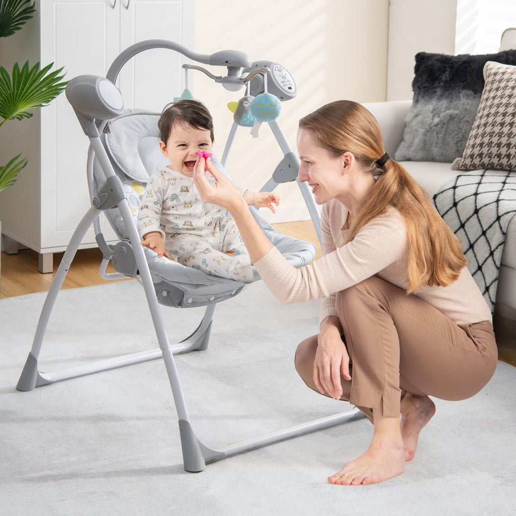 Electric Compact Swing Chair for Toddlers - Costzon