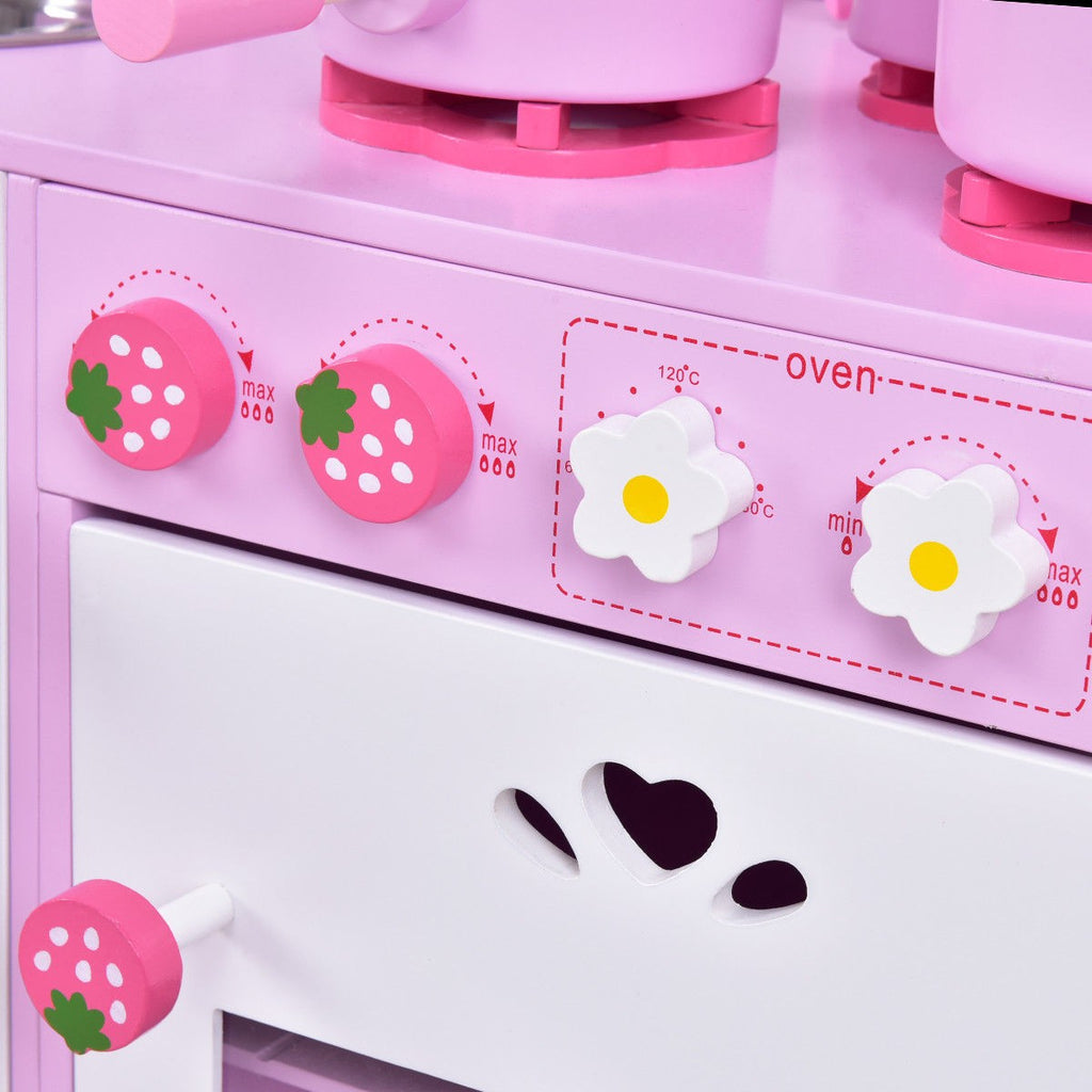 Costzon Kids Kitchen Playset,Toddler Gift Toy (24.4" Height, Pink) - costzon