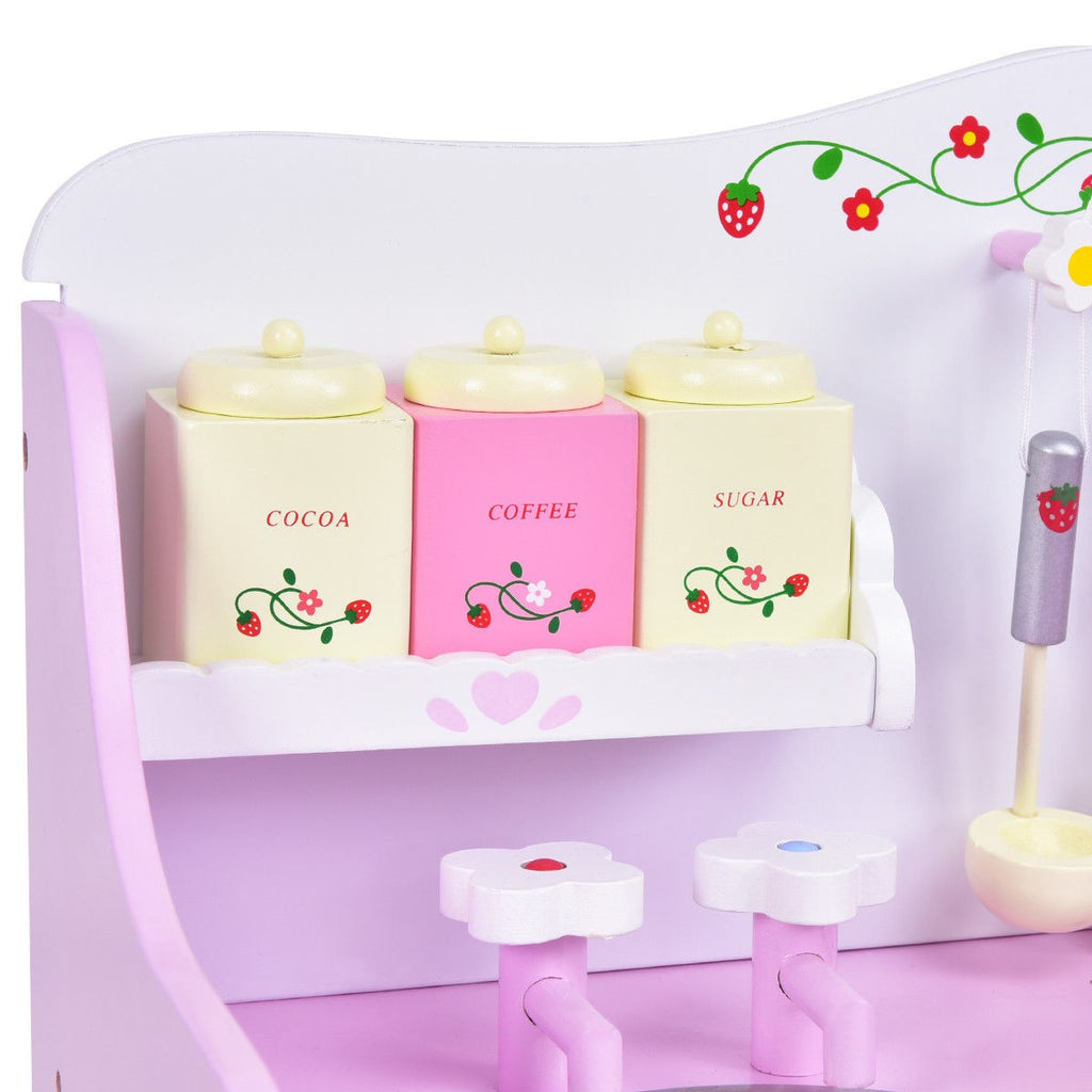 Costzon Kids Kitchen Playset,Toddler Gift Toy (24.4" Height, Pink) - costzon